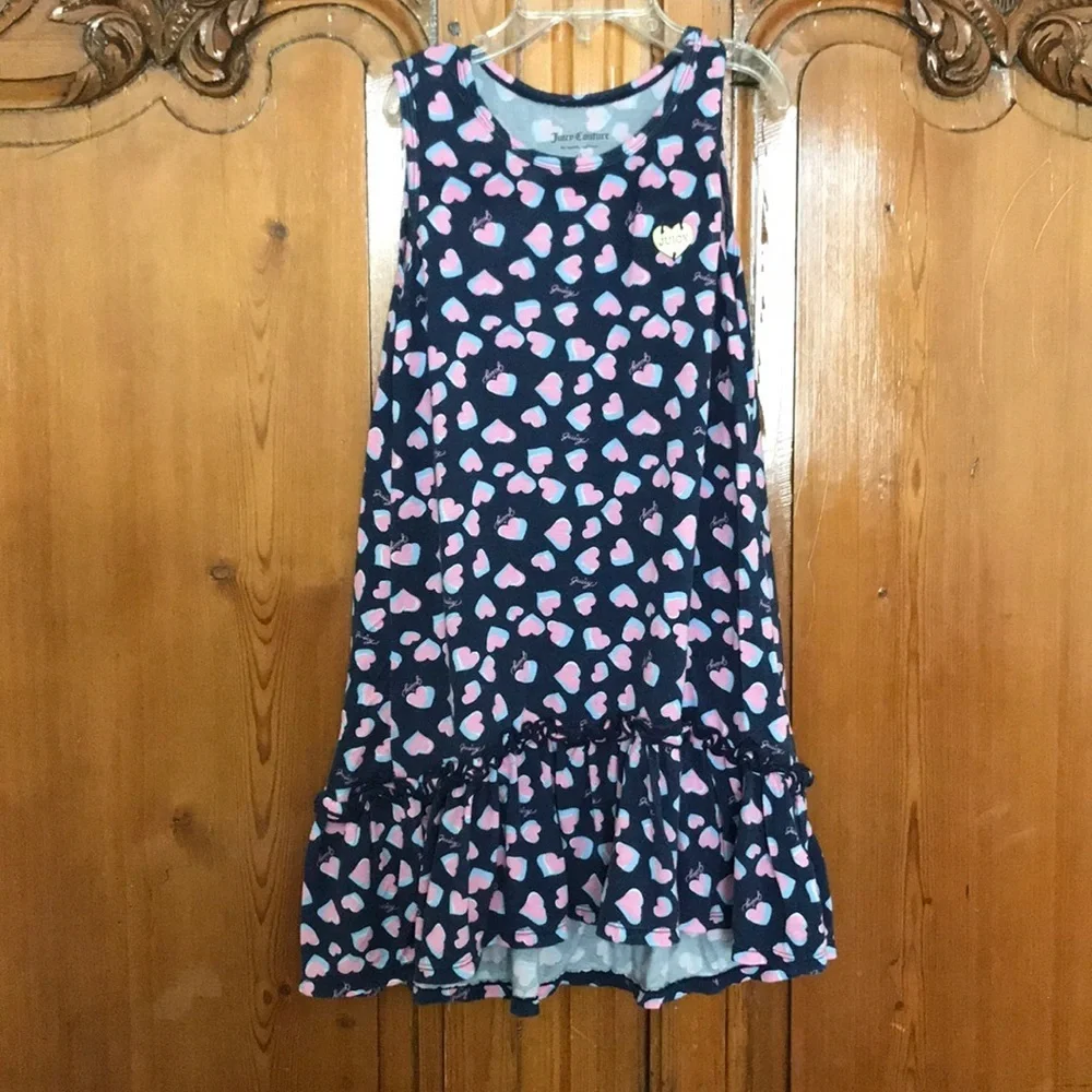 Juicy Girls Sleeveless Ruffle Heart Print Dress